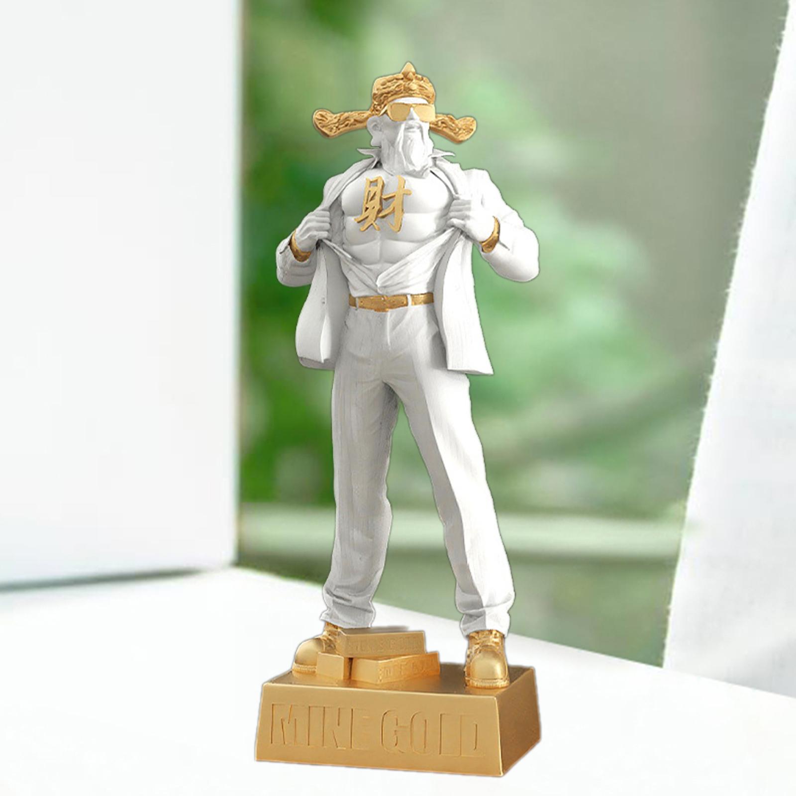 God of Wealth Statue Chinese God of Wealth Figurine for Entrance Home Hotel белый