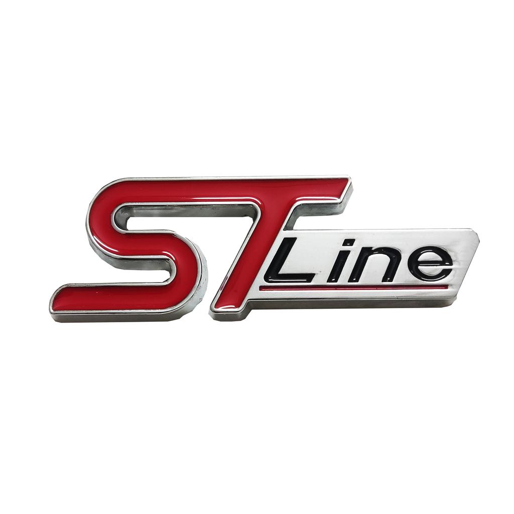 ST-Line Metall-Autoaufkleber für den mittleren Kühlergrill, Heck- und Kotflügel-Emblem-Aufkleber, anwendbar für Focus, Mondeo, Edge und Explorer