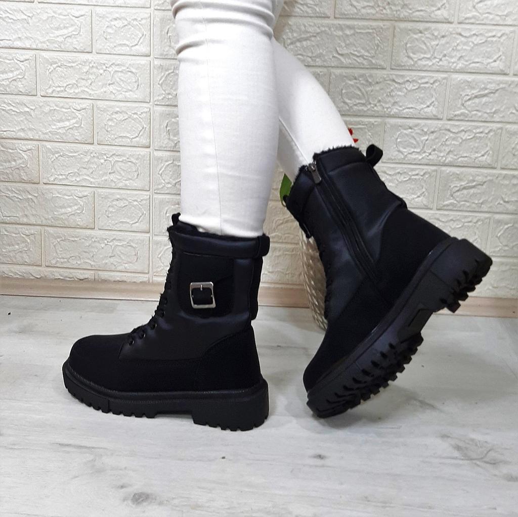 Twingo 900 Black Color Zippered Women's Boots with Fur Inside