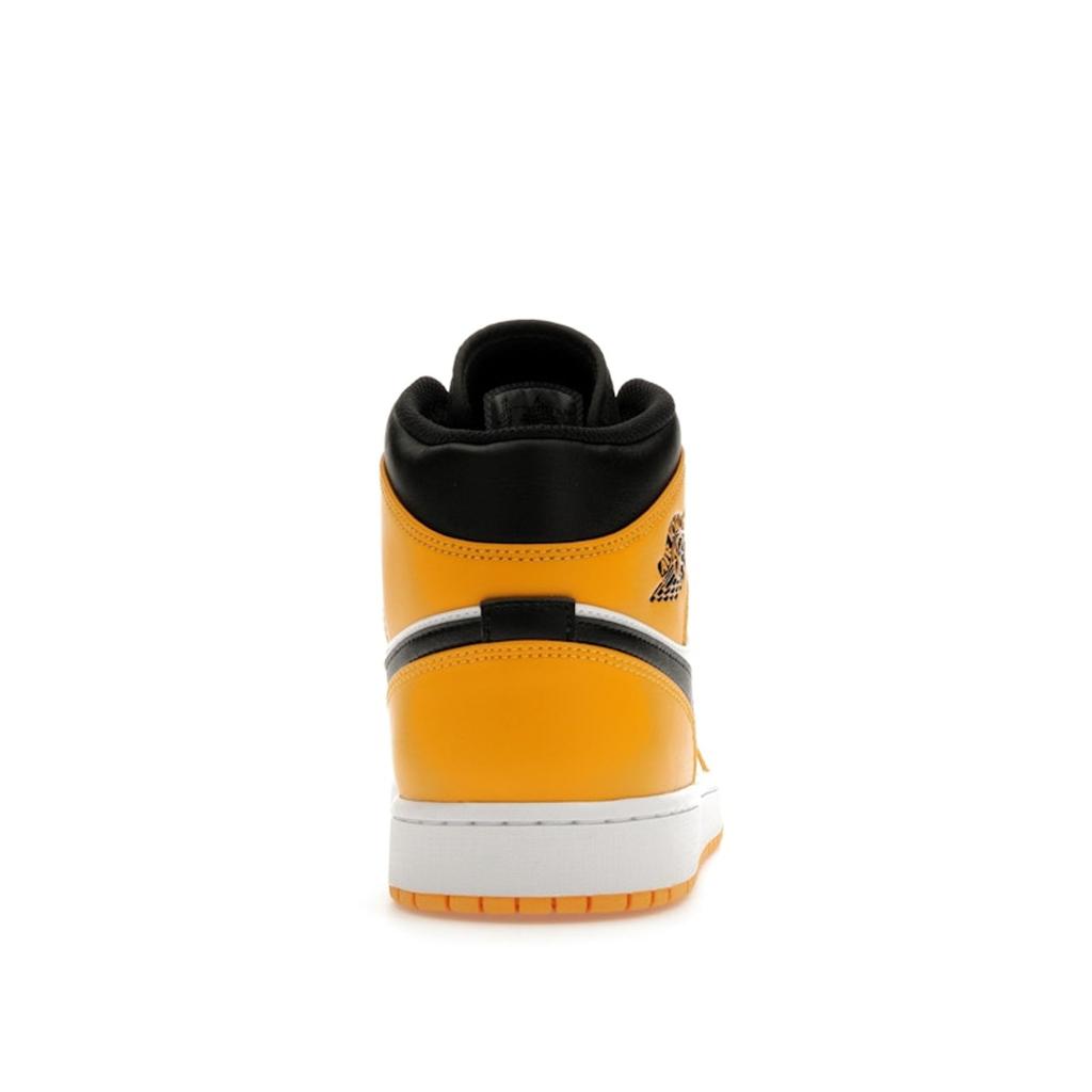 Air Jordan 1 Mid Reverse Yellow Toe Men Sneakers Taxi White Black 554724-701