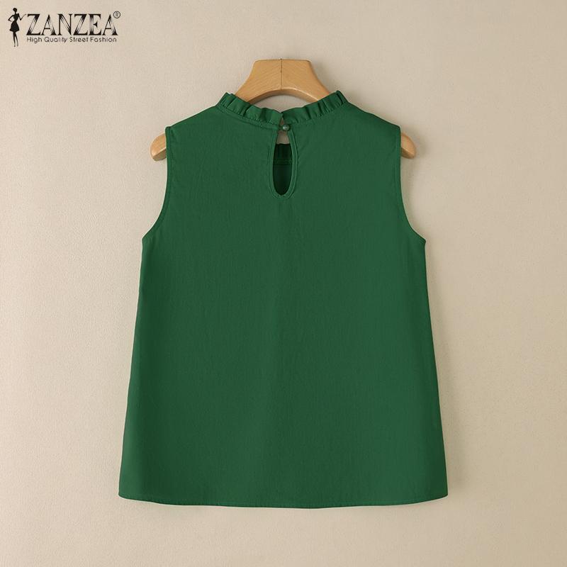 ZANZEA Women Summer O-neck Casual Sleeveless Tank Tops