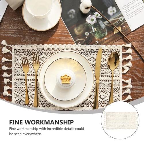 Two White Lace Placemats, Nordic Style, Heat-Resistant, Vintage Afternoon Tea Coasters
