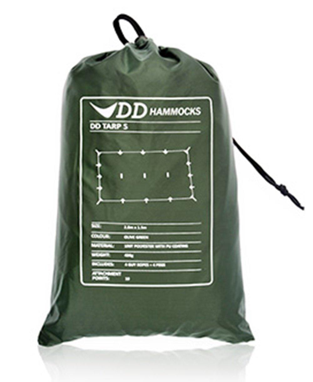 DD Tarp S x Lightweight yet Tough Solo Tarp with 3000mm Water Resistance 2.8m 1.5m (Olive Green) [Used] зелёный