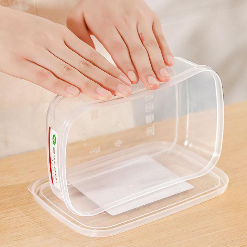 Plastic Food Storage Box Rectangular Sealed Fresh-keeping Box Refrigerator Fruit Vegetable Storage Container Meat Clear Crisper