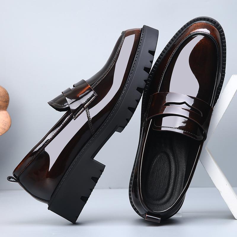 High-end polished leather shoes men's autumn new men's leather versatile breathable lazy one-pedal business casual shoes