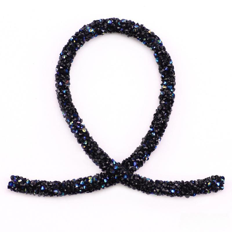 1Yard Rhinestone Tube Trim Resin Cord Sewing Chain for Clothing Shoe Headwear DIY Costume Decoration Applique Craft Accessories