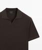 Masimodutti 100% Cotton Ribbed Knit Polo Shirt