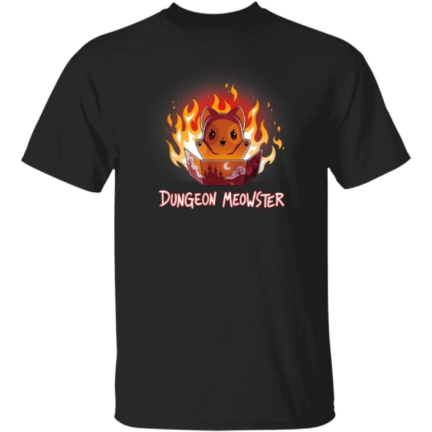 Dungeon Meowster Shirt Cat DM Role Player RPG Tabletop Gamer T-Shirt Black S