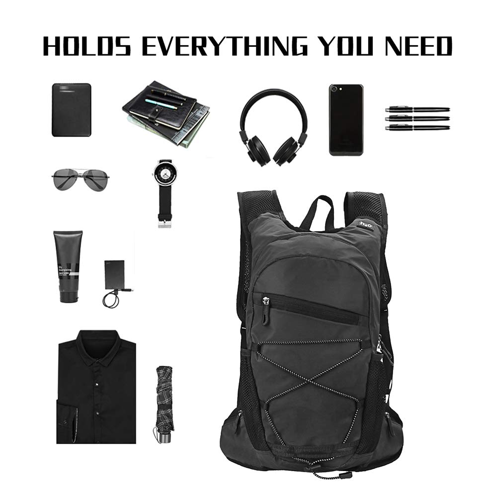 SIUKE Hydration Backpack 8L Reflective Cycling Hydration Backpack Outdoor Sports Running Hiking Backpack Travel Daypack Shoulder Bag High-Visibility