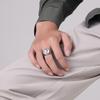 [Magic of Sedona] Caesar Signet Ring, Stainless Steel, Gold Color, US Size 9, Antique, Classic Ring