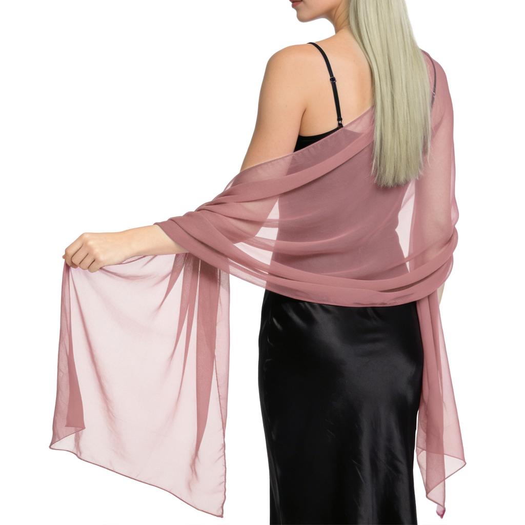 Elegante Sciarpa Leggera in Chiffon Trasparente Coprispalle da Sera per Donna Sciarpa Lunga Morbida per Matrimoni Eventi Formali Feste