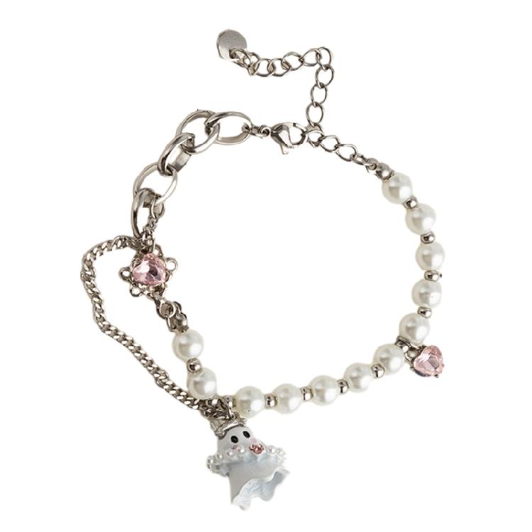 

Black White Beaded Bracelets for Women Sweet Aesthetic Charm Bracelets Jewelry 1