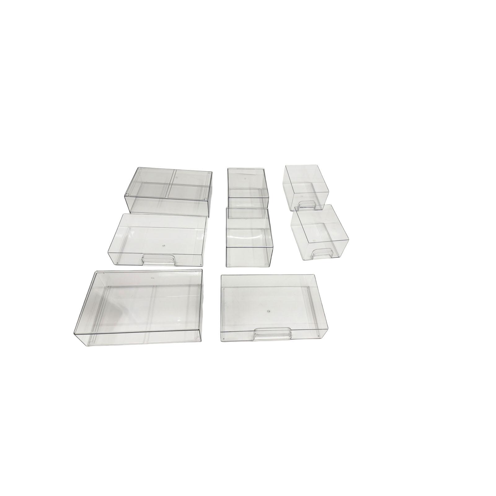 Duidelijke Stapelbare Opberglades Transparant Acryl Badkamer Make-up Plastic Bakken voor Cosmetica Display Toiletartikelen Kast Voorraadkast