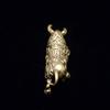 New Retro Solid Brass Bull Sculpture Mini Lucky Rich Cow Ornament Creative Car Interior & Office Desk Decor Miniature Small Gift
