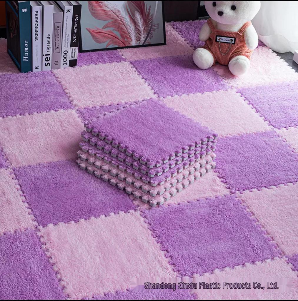 Plush Puzzle Rug: Thickened, Removable, Cold-Insulating Floor Mat for Living Room, Bedroom, or Bedside