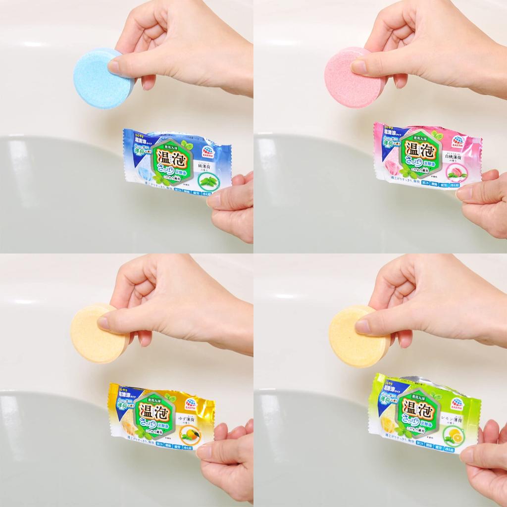 ONPO Bath Refreshing Carbonated 4 Flavors Flavors x 3 12 Additives, Bath, Mint, [4 Tablets, Tablets]