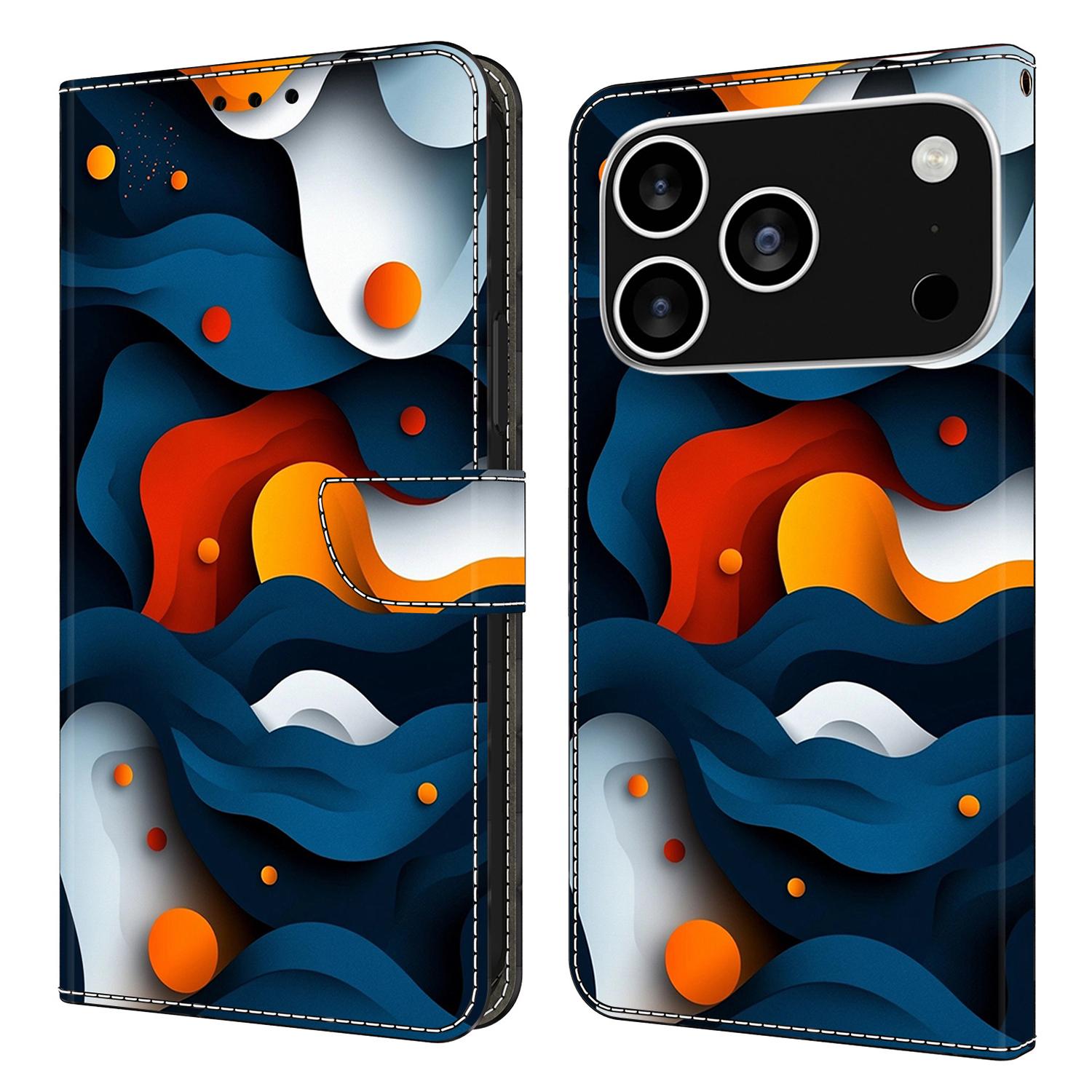 

Для iPhone 17 Pro Max Чехол Кошелек Подставка С Принтом Искусственная Кожа Книжка Чехол для Телефона Gradient