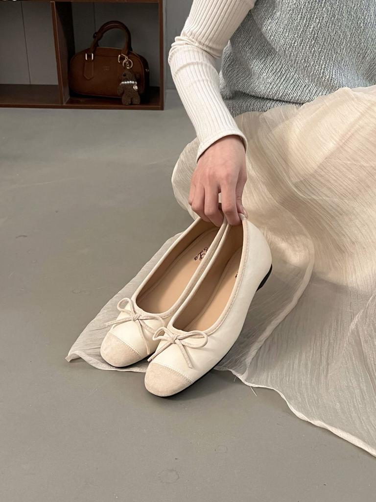 French Silver Inner Height Increase Single Shoes Women's 2025 New Spring and Summer Shallow Mouth Mary Jane Evening Shoes Ballet Style Beanie Shoes