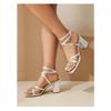 2025 Women's Snake Print Sandals Sexy Open Toe Chunky Heel Slides Plus Size Backless High Heel Sandals