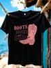 Jydx1136boot Printing Plus Size Unisexs Round Neck Tshirt Summer Casual Street Fashion Unisexs Joker Short Sleeve Tshirt