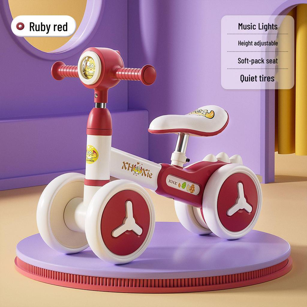 Verstelbare Loopfiets voor Leeftijden 1-4, Zonder Pedalen, Zacht Zadel, Baby Glijder