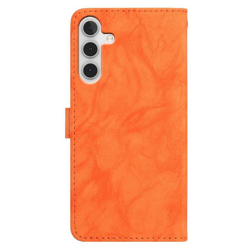 For Samsung Galaxy S25 FE Case Owl Imprinted PU Leather Wallet Phone Cover with Wrist Strap