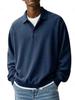 Men's Textured Lapel Casual Knitwear for Autumn and Winter