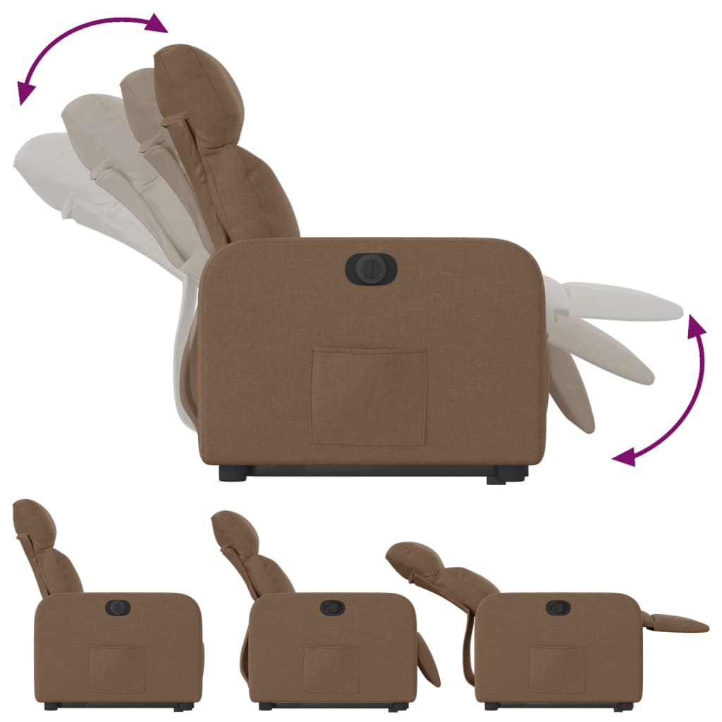 Vidaxl Lift-Up Massage Chair, Electric, Reclining, Brown