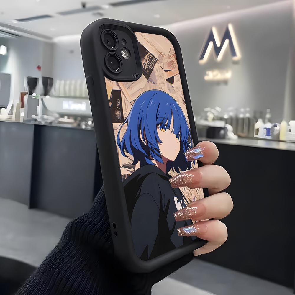 Anime Bocchi The Rock Ryo Yamada Phone Case For IPhone Air 17 Pro Max 16 E 15 14 Pro Max 13 12 11 Mini Plus Soft Silicone Black