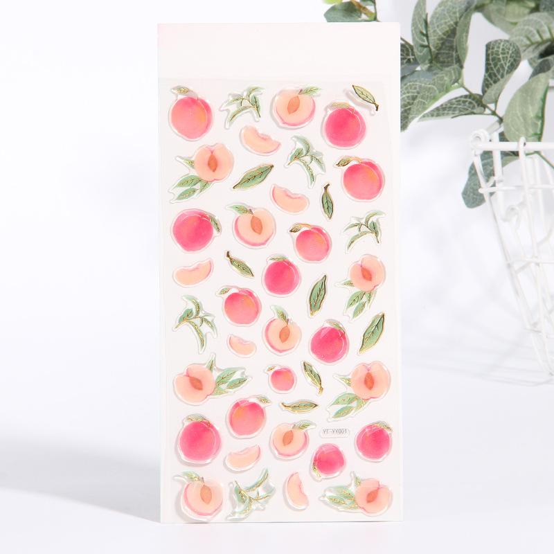 

Cute Kawaii Crystal Jelly Fruit Stickers 3D Puffy Epoxy Resin Decals for Scrapbooking Journal Planner Phone DIY Laptop Decor