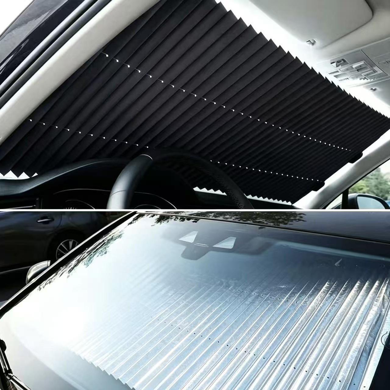 Automatic Retractable Car Windshield Sunshade Blocker 46x120