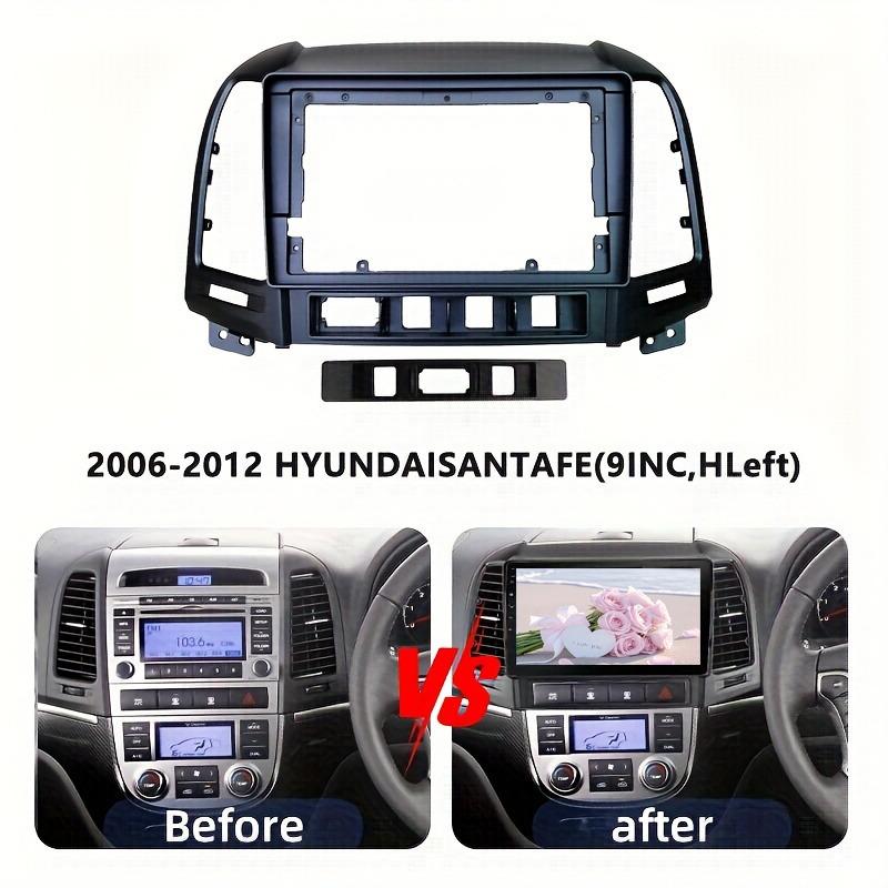 9inch Car Fascia for HYUNDAI SANTAFE 2006-2012 LHD Dash Mount Trim Kit Double Din GPS Panel Frame Bezel