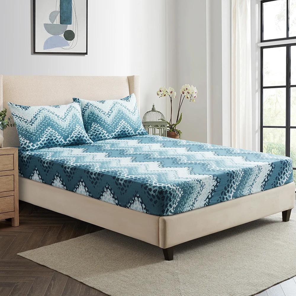 Colorful Plaid Fitted Sheet Twin Queen 3Pcs Geometric Grid Bed Sheet Set Microfiber Lattice Checkerd Bed Sheets - Deep Pocket