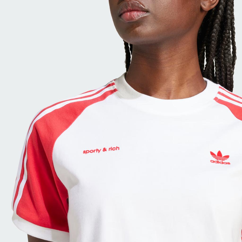 Adidas Originals X Sporty & Rich Comfortable Fashion Round Neck Short Sleeve T-Shirt Women T-Shirts Red JI9274