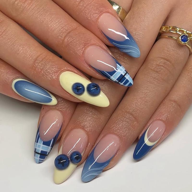 INS Hot Selling Accept Customization Duck Shape Artificial Fingernails Manicure False Nails with Glue Stickers Press on Nails