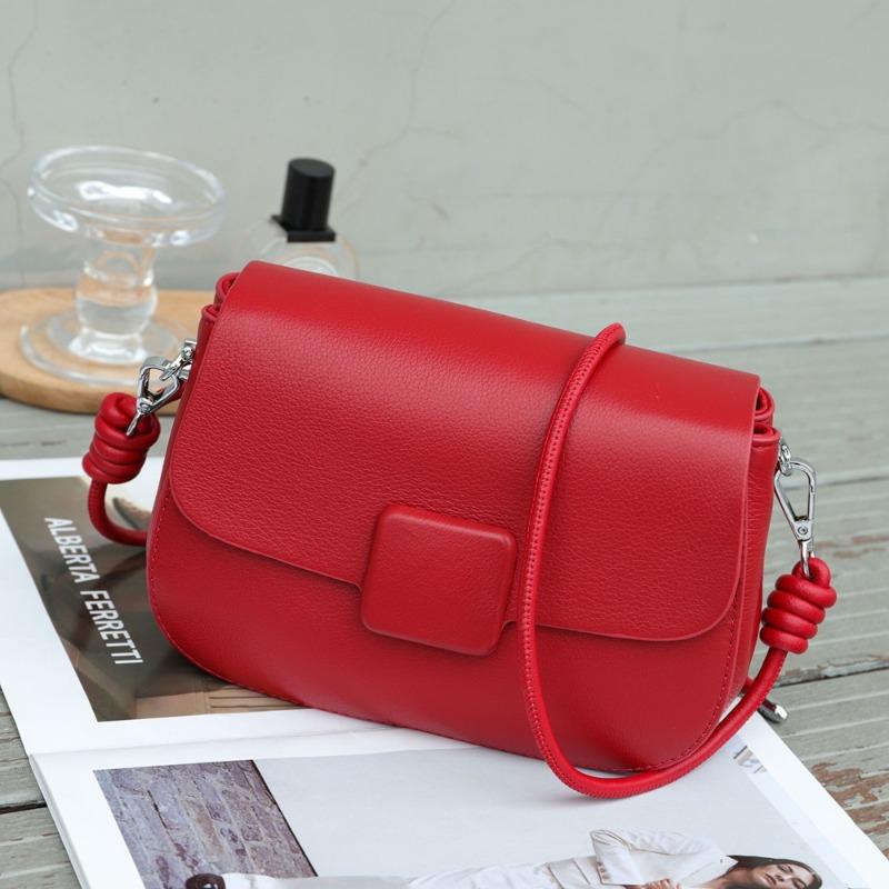 Genuine Leather Women's Handbag, Small Square Bag, Women's Crossbody Bag, Shoulder Bag, Underarm Bag Casually