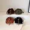 Soft Solid Faux Suede Simple Commuting Crossbody Bags   Sewing Sweet Bags for Women Thread String Women's Handbags