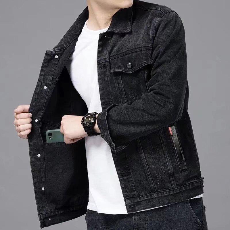 Men's Trendy 2021 Slim Fit Denim Jacket with Fleece Lining
