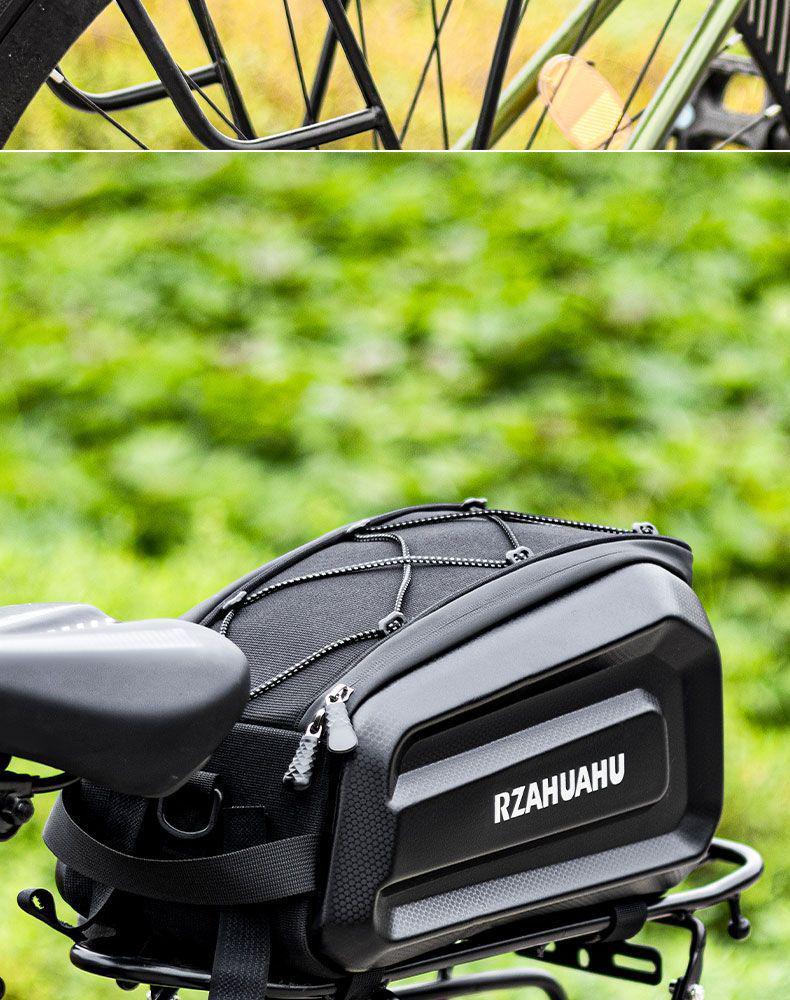 RZAHU Waterproof Bike Top Tube Bag with Dual Pouches and Phone Holder
