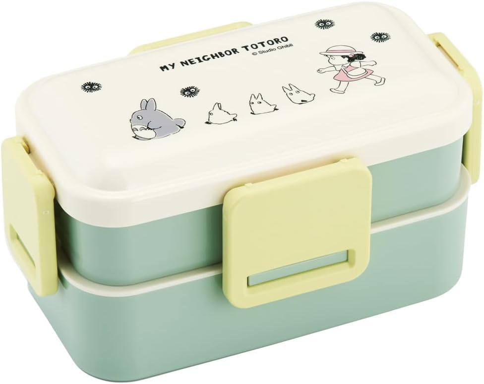 Ghibli Bento 2 Tier Lunch Dishwasher and Microwave Soft Bento Made in Top Tier Bottom Tier Studio My Neighbor Totoro March Set Box, Box, Safe, Box,