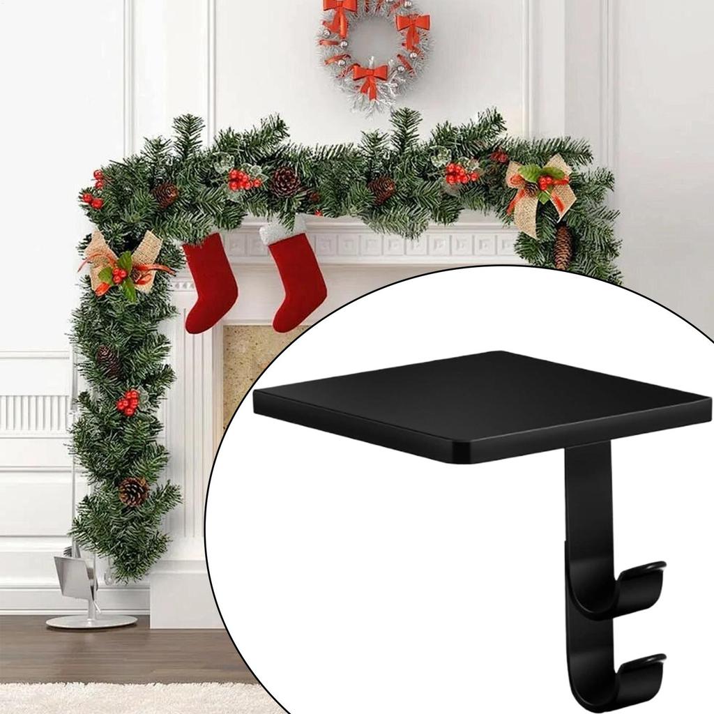 Stocking Holders for Mantle Non-Slip Aluminum Alloy Rack Christmas Stocking Holder Mantle Hooks for Fireplace Table Shelf Stair