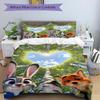 3pcs Zootopia Love Judy and Nick Quilt Cover Set (1 Quilt Cover + 2 Pillowcases Without Pillow Core), High-Definition Printing for Home and Dormi
