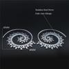 Indian Hoop Stainless Steel Mandala Openwork Flower Tribal Ethnic Earrings Bohemian Ornaments Earrings Women Jewelry E8954S01