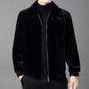 Men's Winter Faux Mink Coat 2025 - Warm, Thickened, Solid Color Lapel for Middle-Aged and Young Business Casual.
