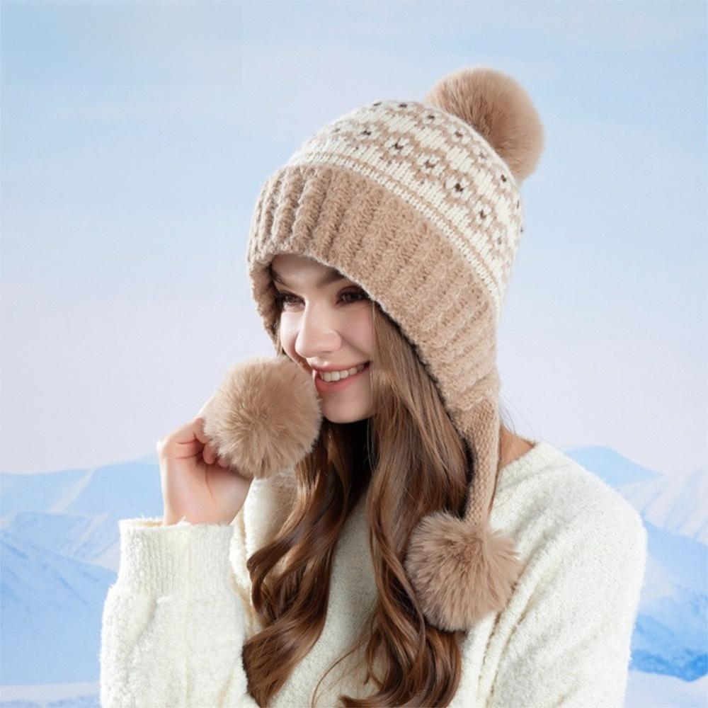 Warm Lining Pullover Cap Windproof Beanies Cap Casual Warm Hat Winter