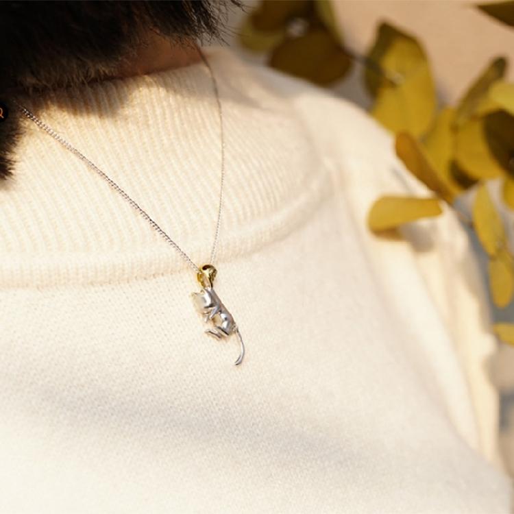 Collana girocollo con ciondolo gatto Gioielli animali carini Semplice catena per clavicola