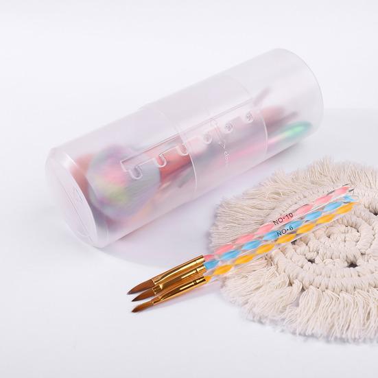 

Коробка для хранения, регулируемая высота, большая вместимость, легкий доступ, прозрачный чехол для хранения кистей для дизайна ногтей с защитой от падения