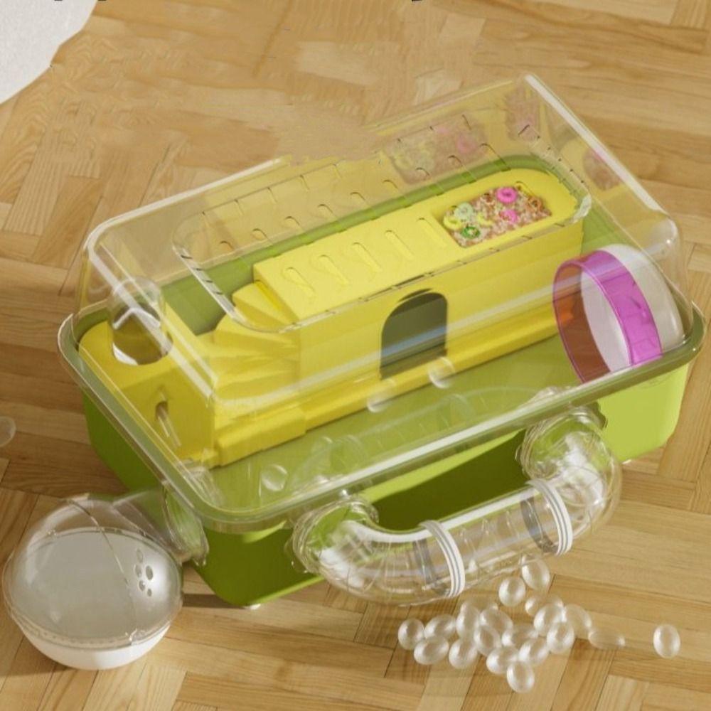 Running Wheel Hamster Cage Double Clear Pet Habitat Hamster Luxury Villa  For Hamsters Hedgehogs