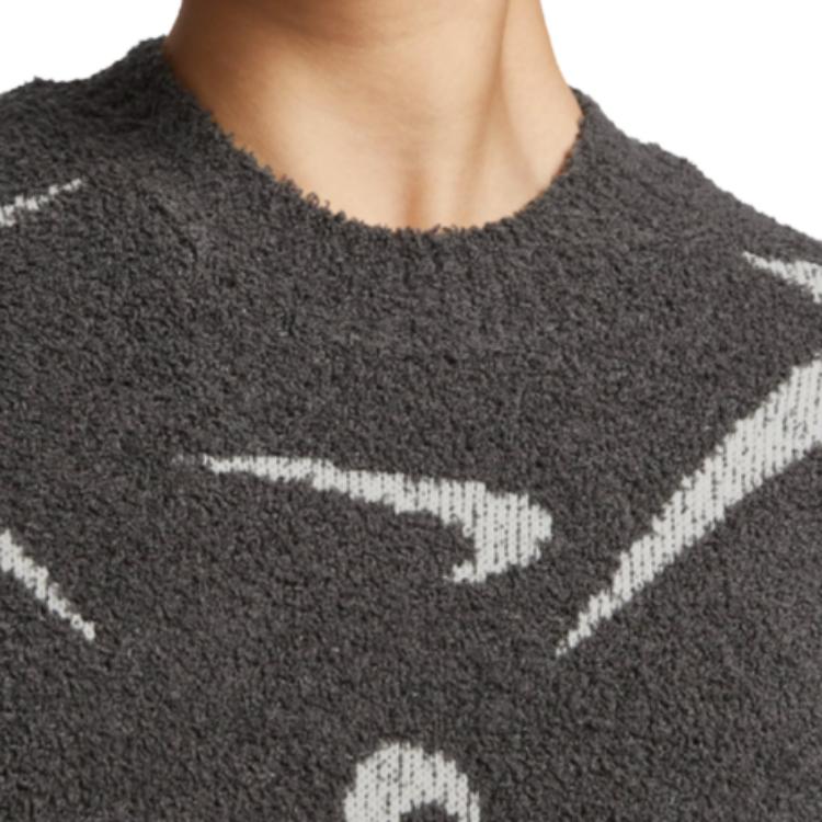 Nike Ropa Deportiva Phoenix Cozy Bouclé Estampada Corta Moda Casual Punto Cuello Redondo Camiseta Mujer Camisetas Gris FD4287-254