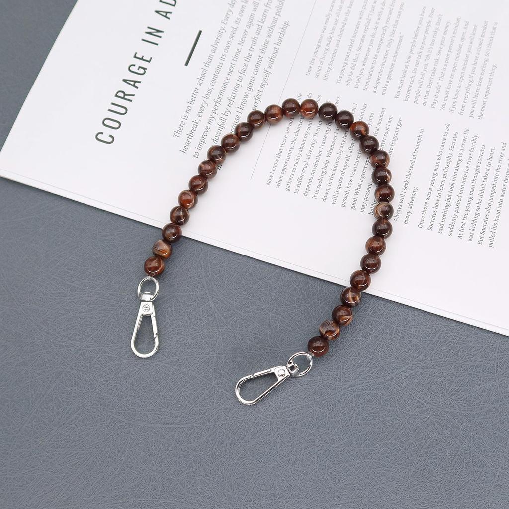 Two-tone Coffee Leopard Bee Print Chain Handbag with Crossbody Shoulder Strap